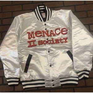 MENACE II SOCIETY Headgear‎ Classics Streetwear White Jacket~Never Worn~ S- 2XL